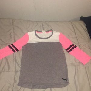 Three quarter sleeve Victoria's Secret pink shirt